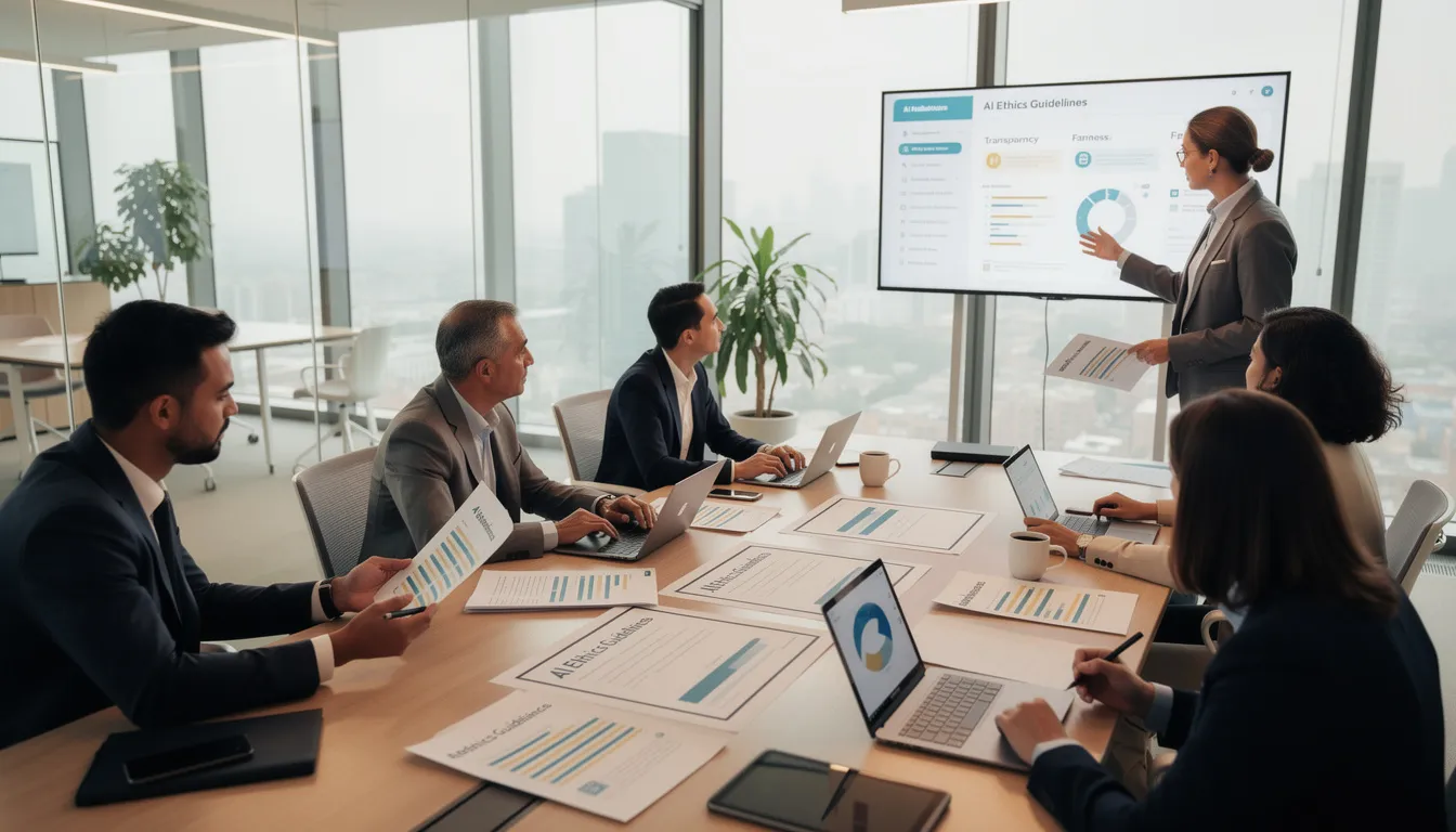 team of professionals reviewing ai ethics