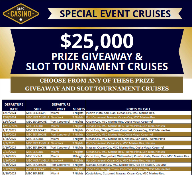 2025 MSC $25k Slot Tournaments