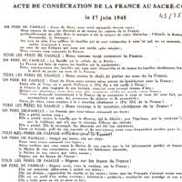 Texte de la consécration de la France le 17 juin 1945