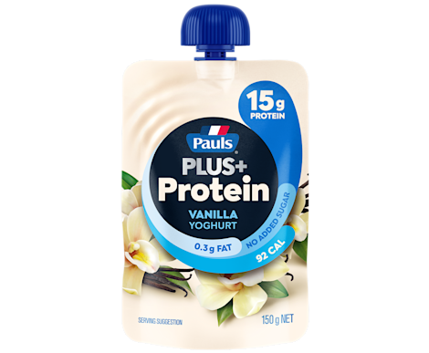 Pauls PLUS+ Protein Vanilla 150g yoghurt pouch