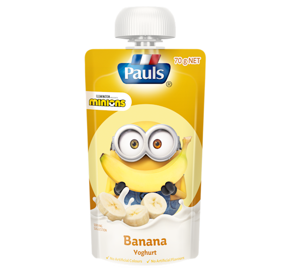 Pauls Kids Minions Banana Yoghurt Pouch 70g