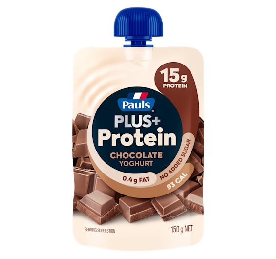 Pauls PLUS+ Protein Chocolate yoghurt pouch 150g