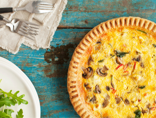 Fetta, Spinach & Mushroom Quiche recipe