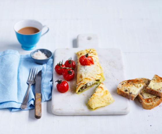 Ham, Cheese and Pesto Ricotta Omelette recipe