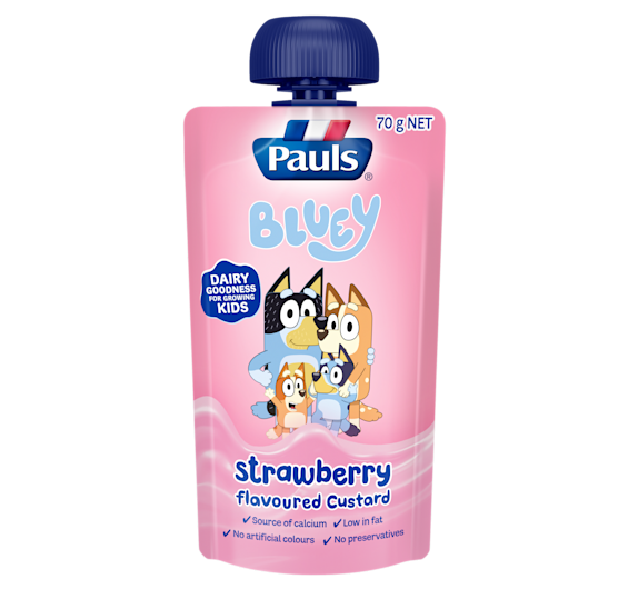 Pauls Kids Bluey Strawberry Custard Pouch 70g