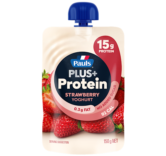 Pauls PLUS+ Protein Strawberry 150g yoghurt pouch