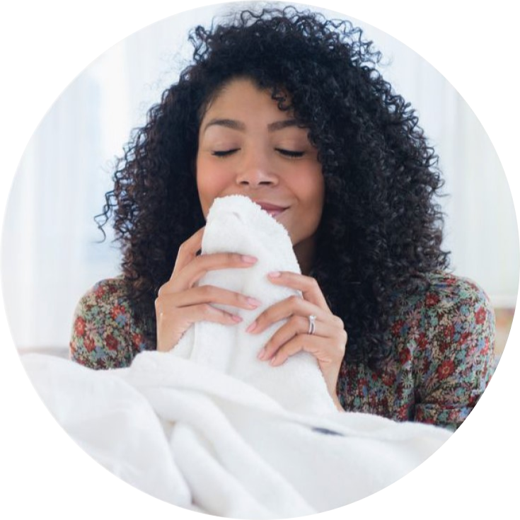 Woman enjoying the fragrance