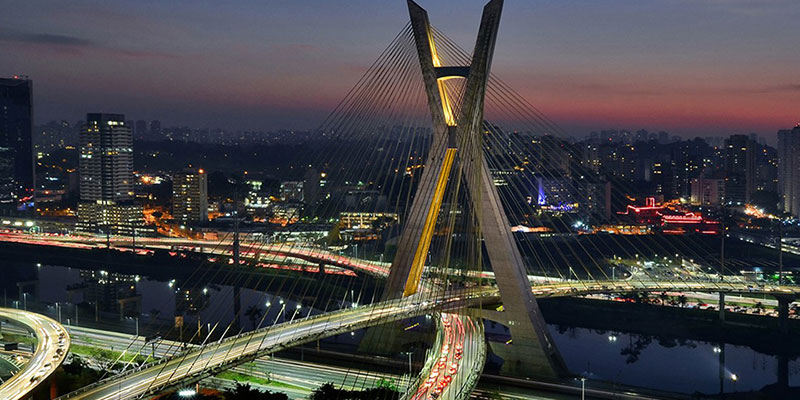 Aerial view of a bridge in Brazil