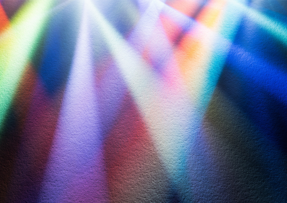Colorful beams of light