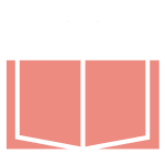 Line drawing of an open book