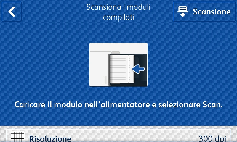 "Scan Completed Form" dialog box from Xerox Forms Manager App user interface