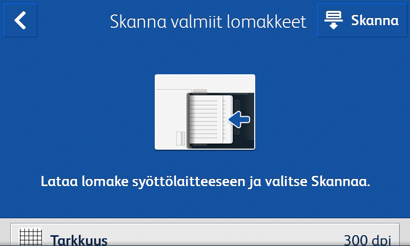 "Scan Completed Form" dialog box from Xerox Forms Manager App user interface