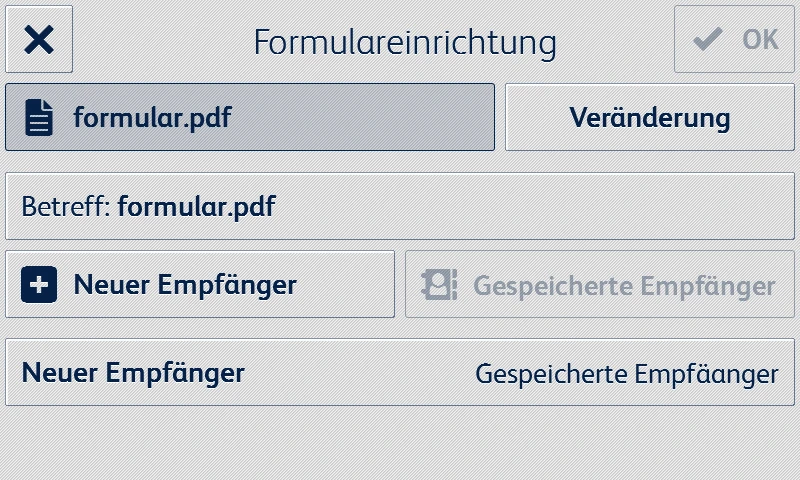 Form Setup dialog box of Xerox Forms Manager user interface