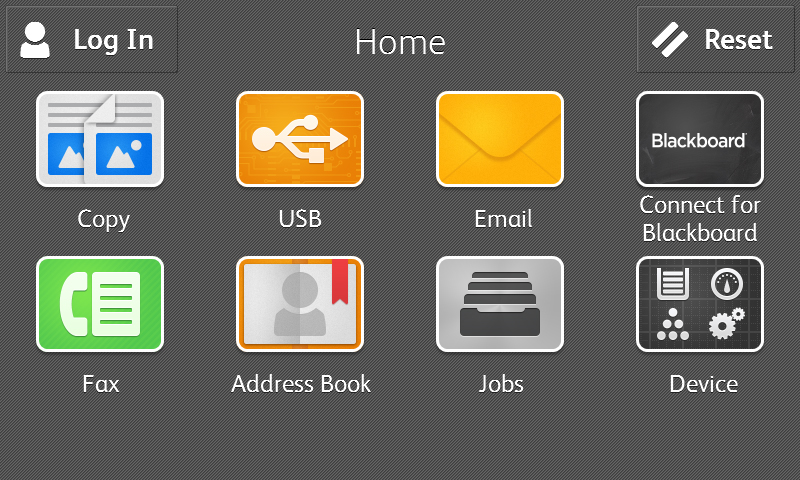Screenshot of Application display for the Blackboard application home screen