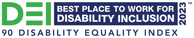 DEI Best Place to Work for Disability Inclusion 2023 - 90 Disability Equality Index logo