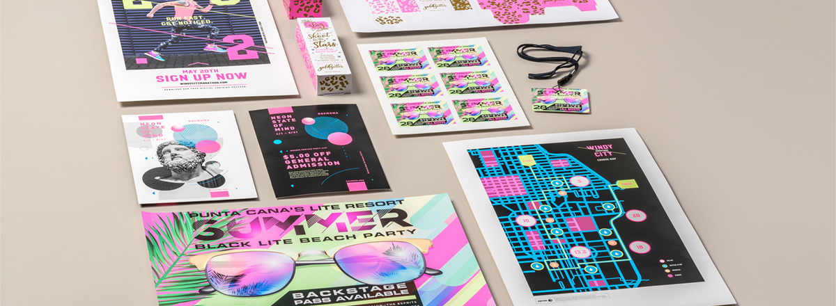 Colorful examples of print samples
