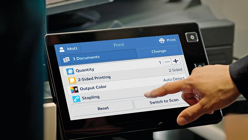 MFP Screen displaying NetSuite Print