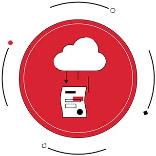 Icon depicting a cloud and a document