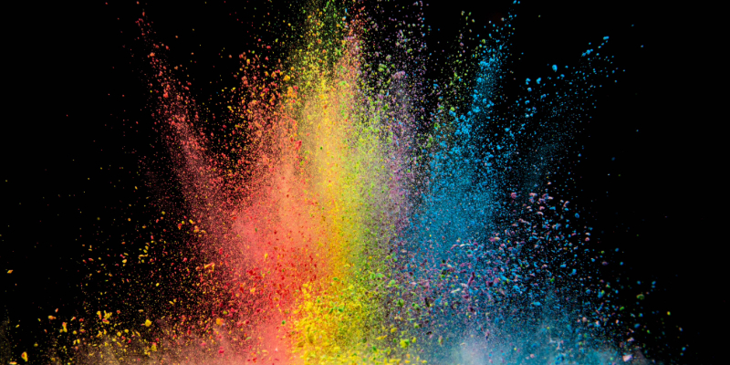 Multicolor paint splatter