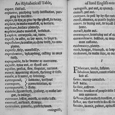 A page from a dictionary