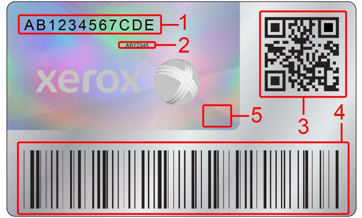 Xerox Genuine Supplies label example