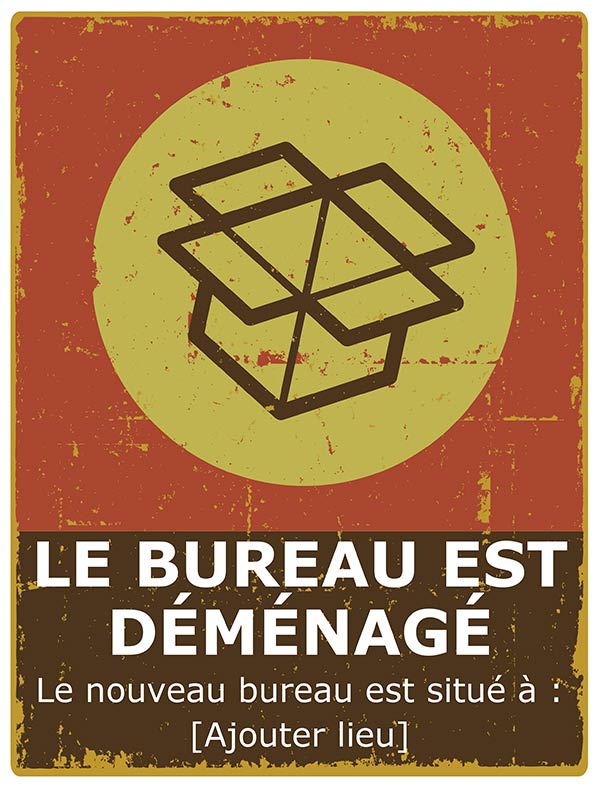Office Sign: Office Moved French