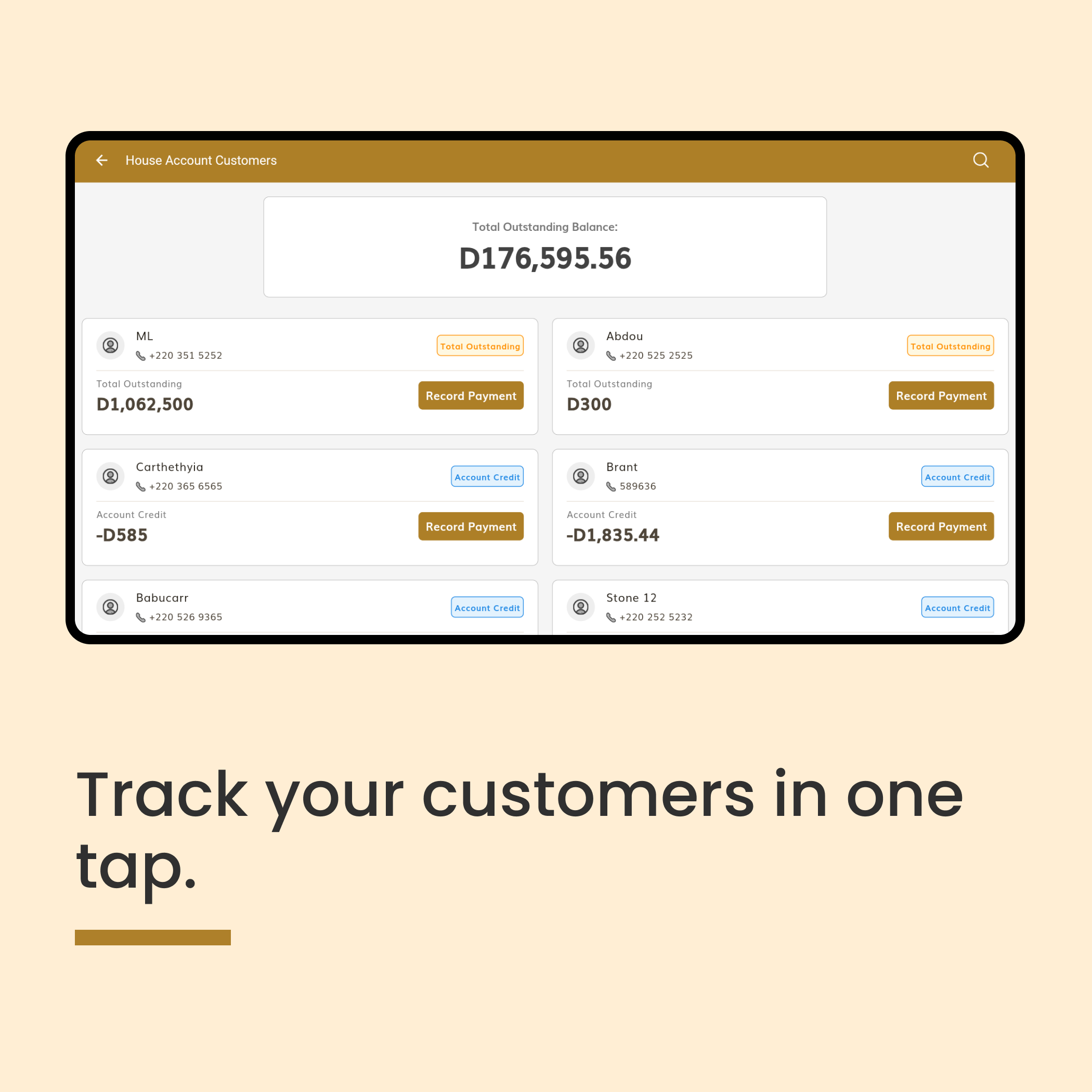 WaychitPOS house accounts