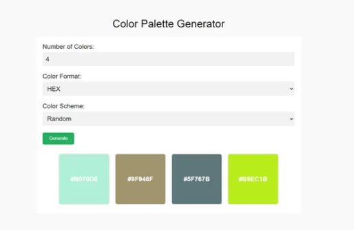javascript colour palette generator