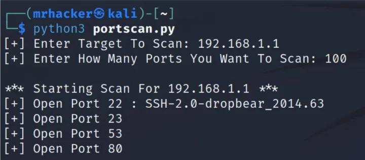 finished portscanner project on Python