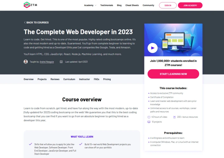 complete web dev course