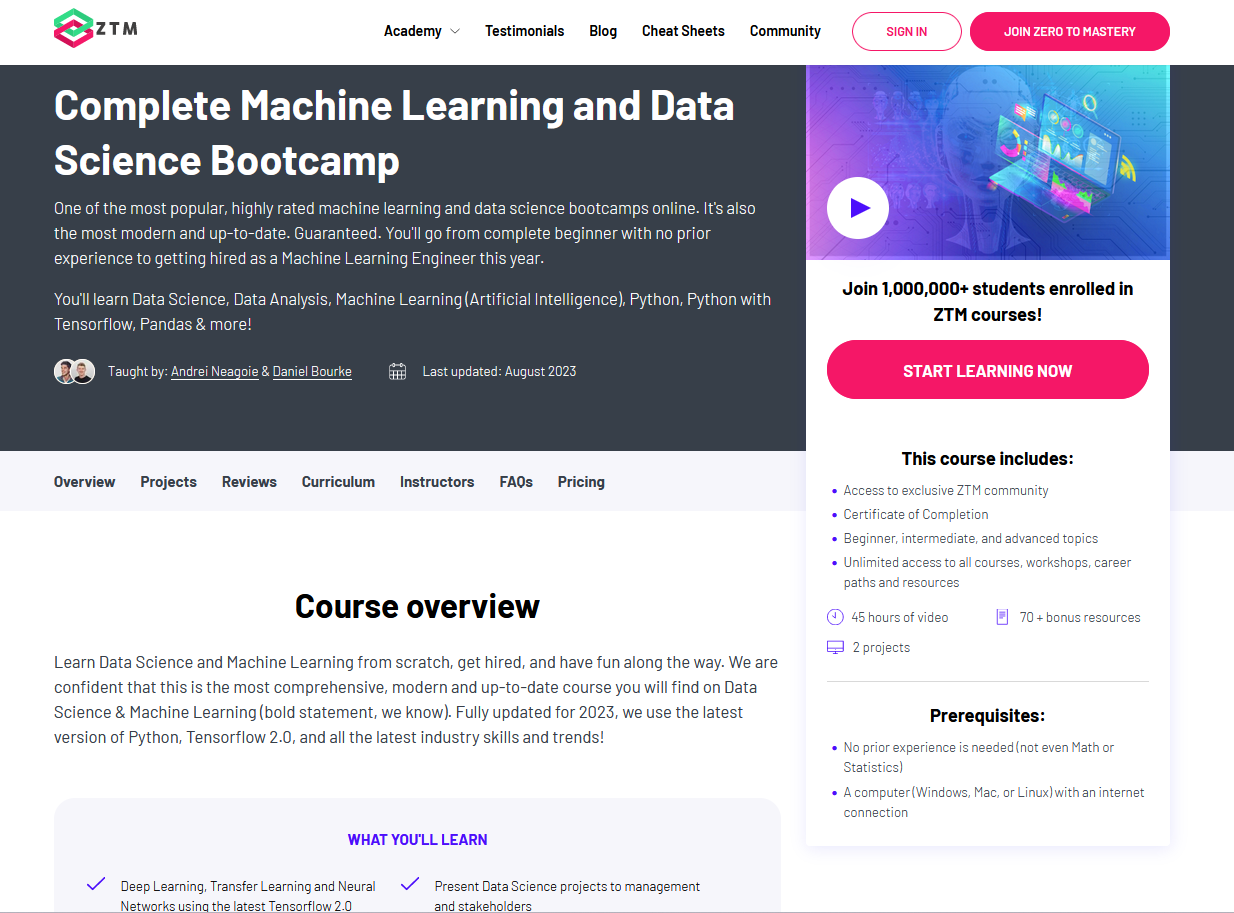learn machine learning and data science
