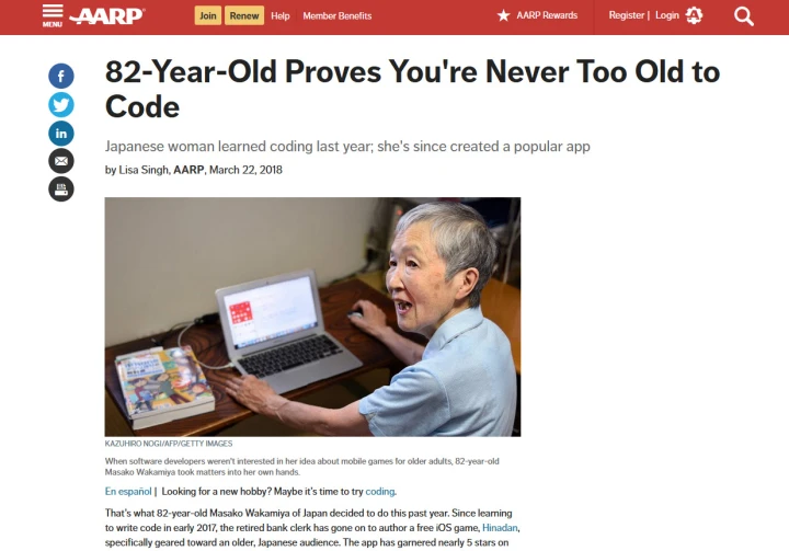never too old to learn to code