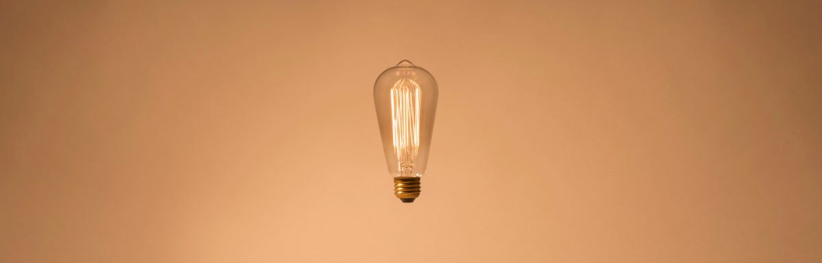 A floating lightbulb