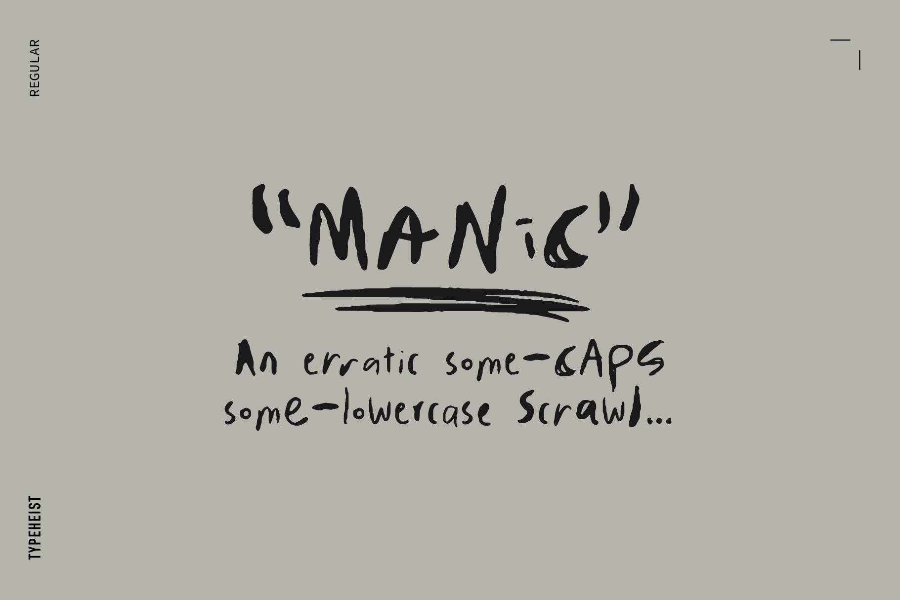 Manic: A messy and realistic, erratic handwritten scrawl