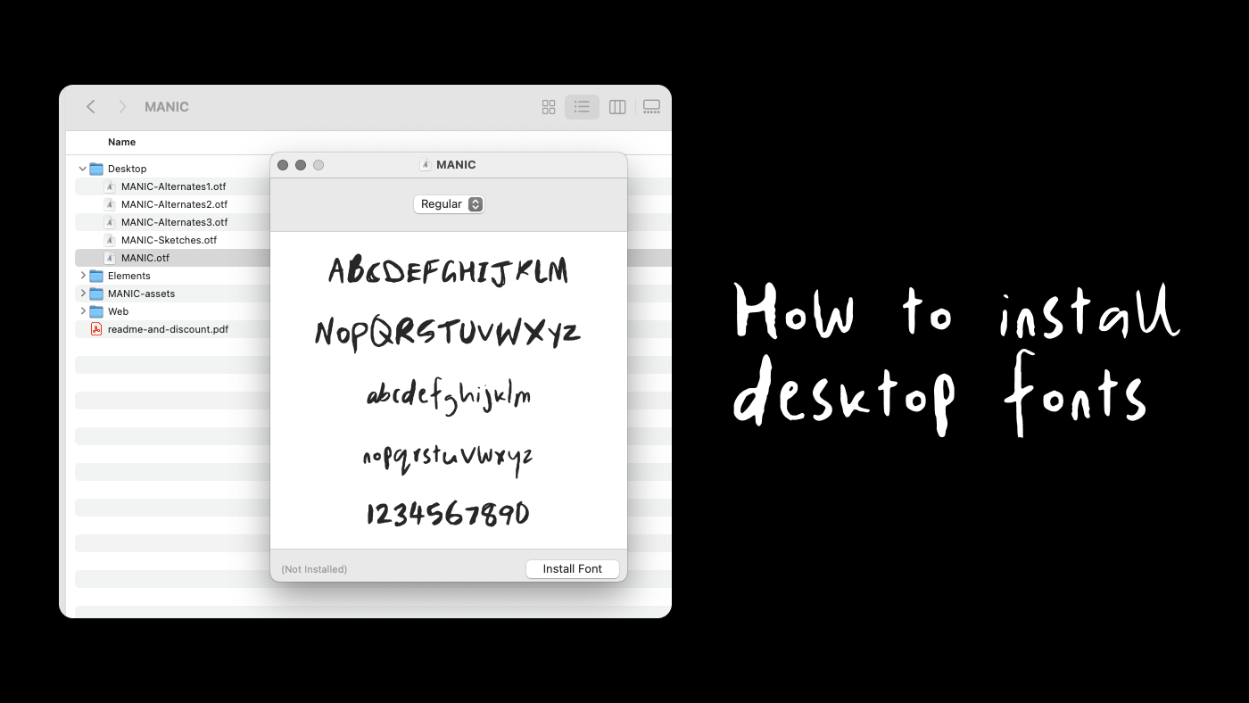 How to install Typeheist Desktop fonts