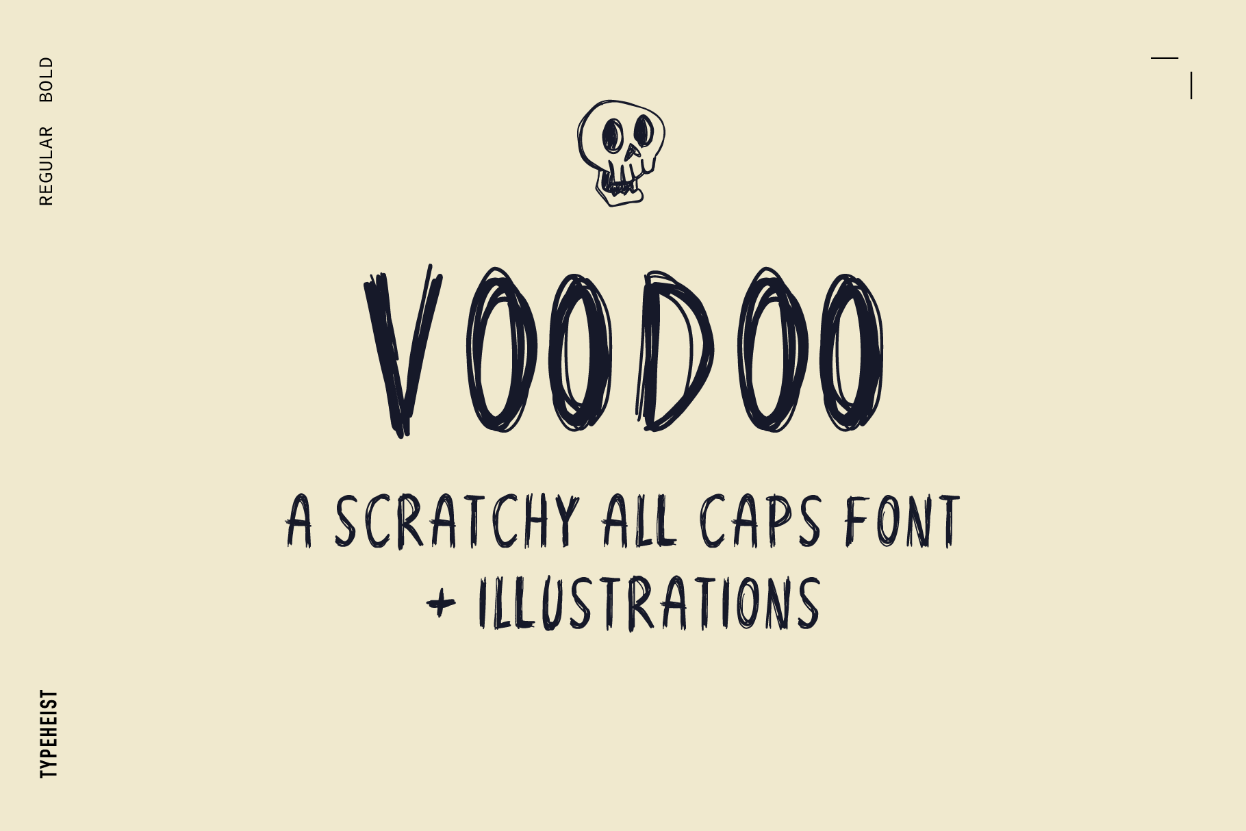 Voodoo: A scratchy, scribbled and all caps Halloween font