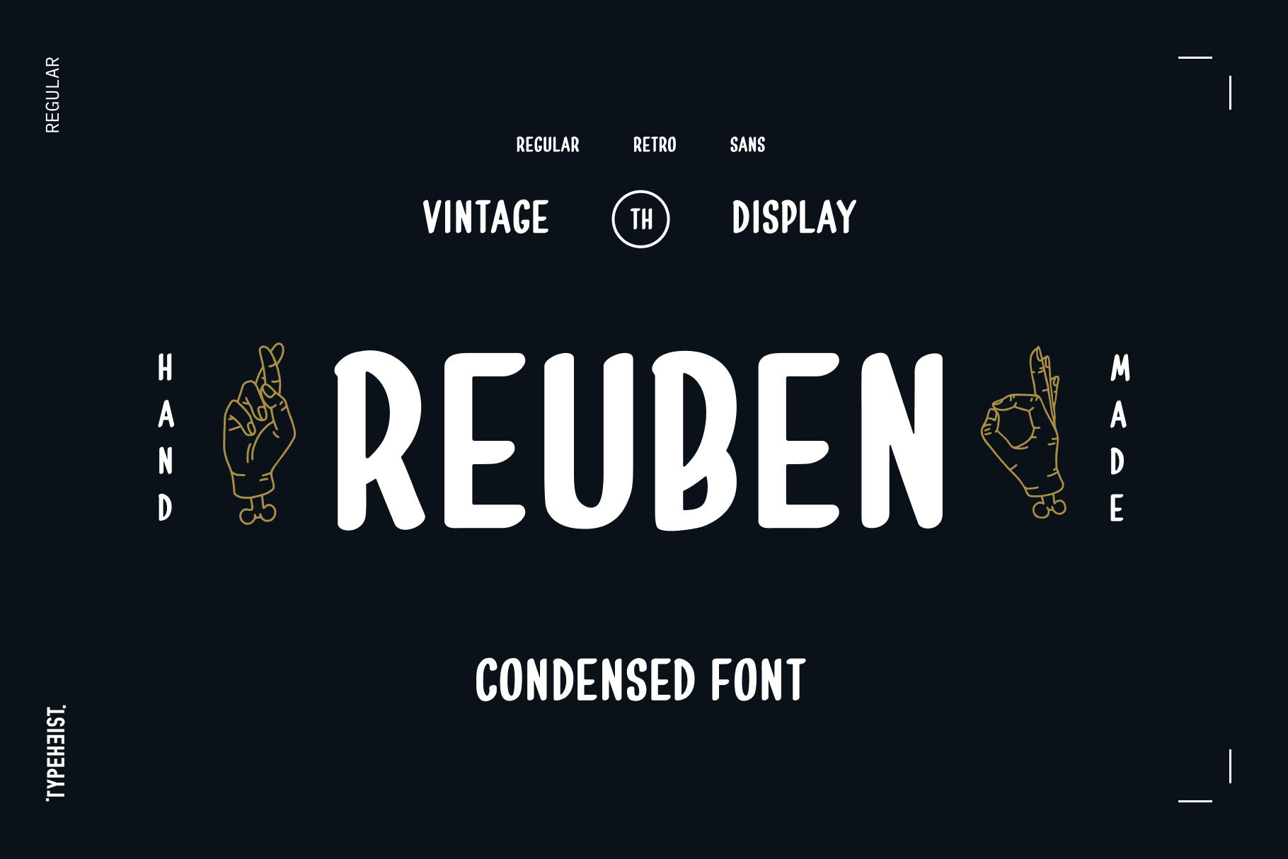 Reuben: A hand-lettered, vintage condensed font