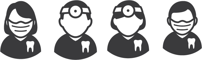Various types of dental staff icons