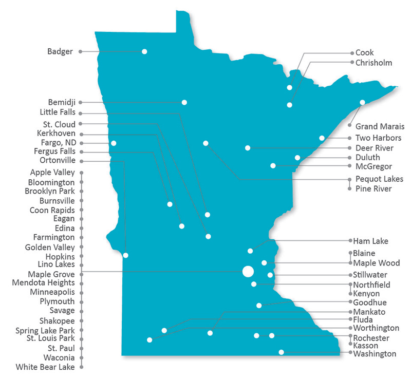 Delta Dental of Minnesota Foundation Usage Map