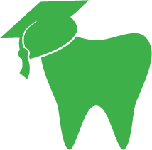 Tooth with graduation cap graphic