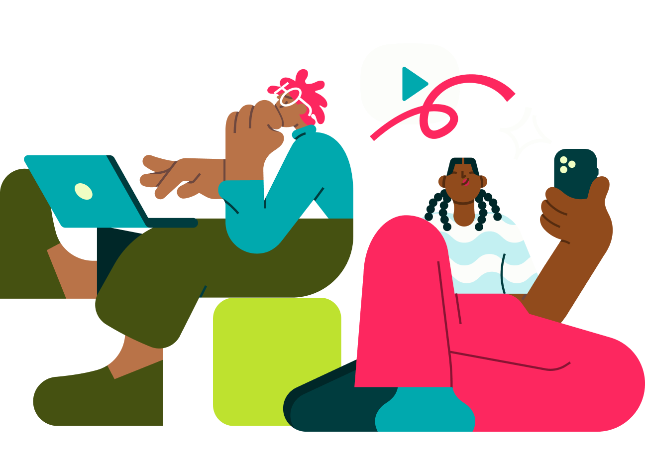 Couple streaming busy home