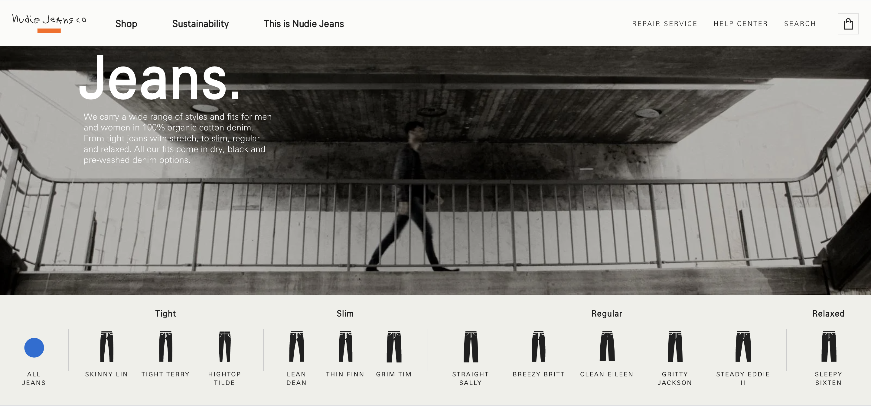 nudie jeans screenshot