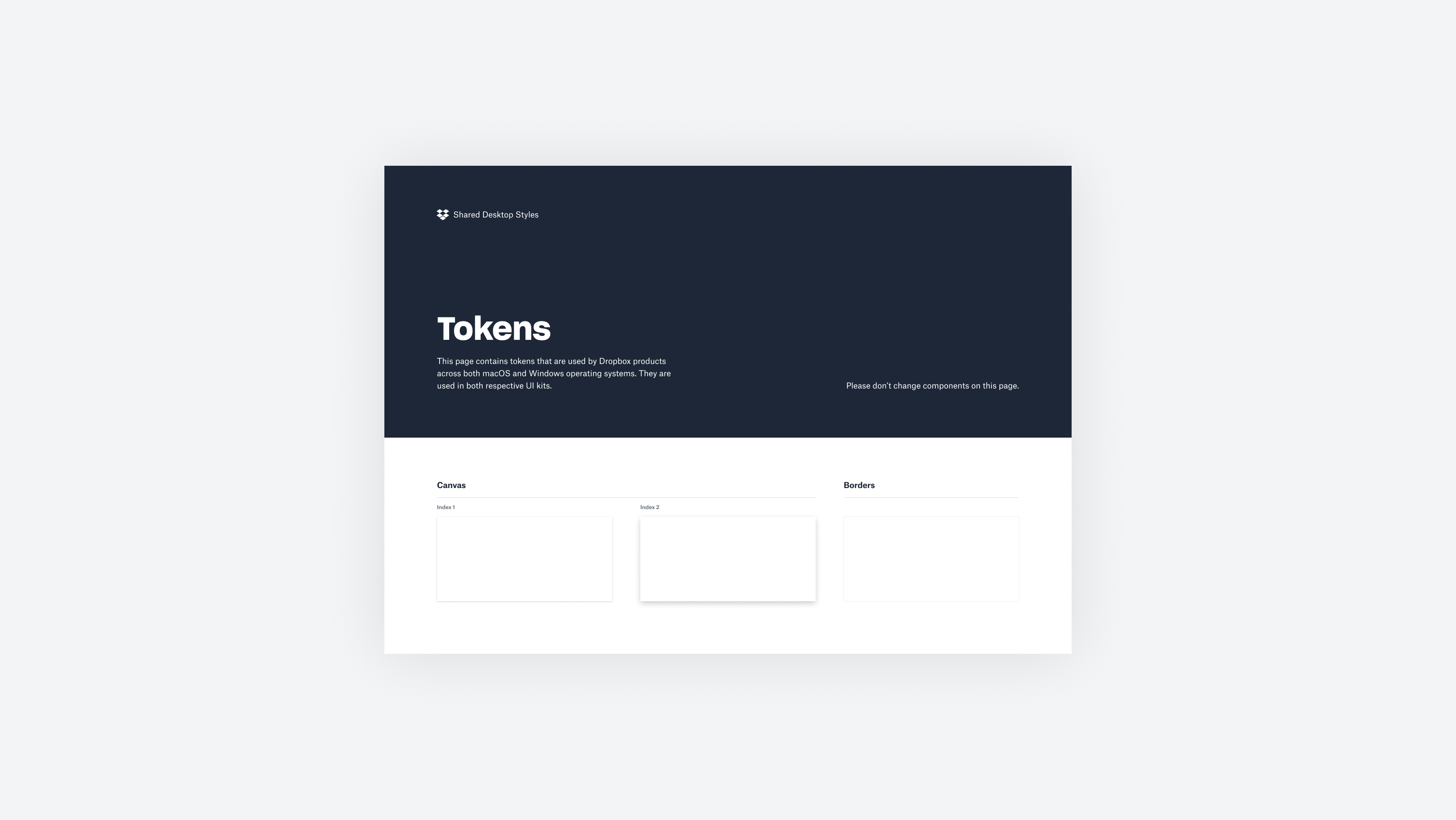 Tokens from Shared Desktop Styles.