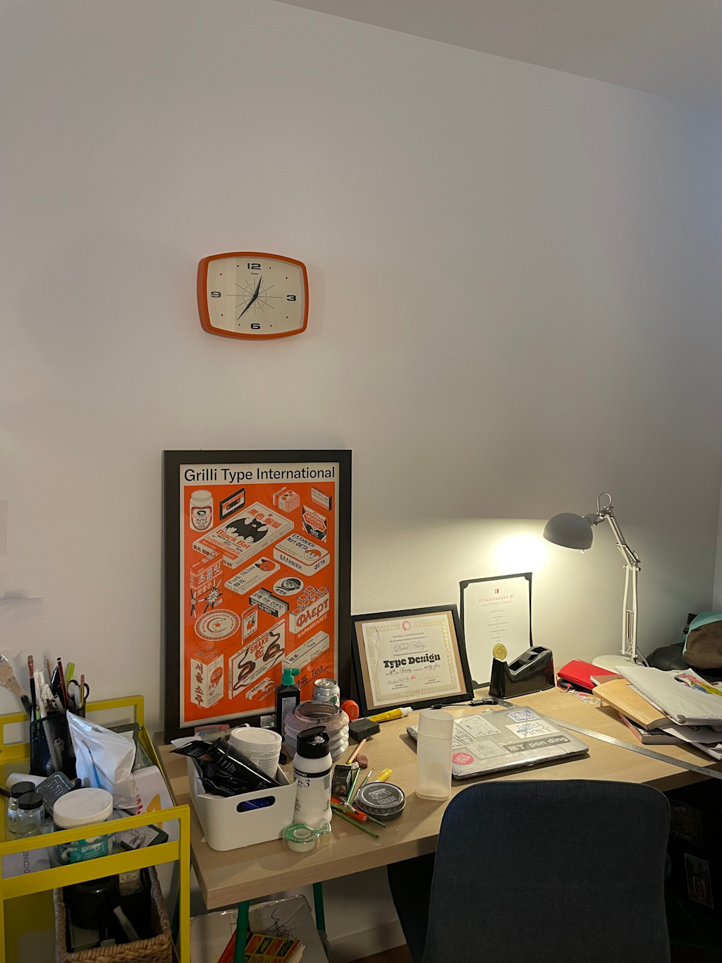 Photo of David's desk and creative station