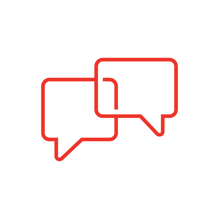 Message icon in red