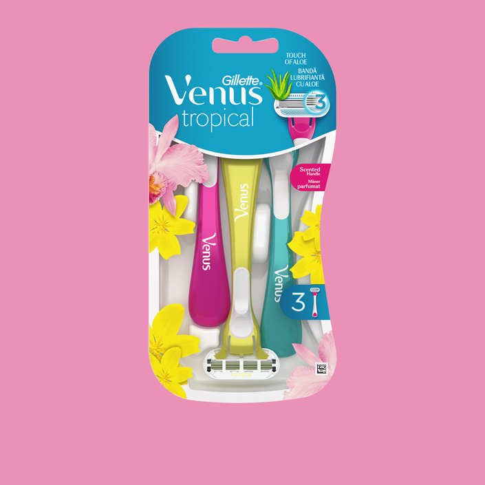 Gillette Venus Tropical Engångsrakhyve - Inkluderar 3 rakhyvlar