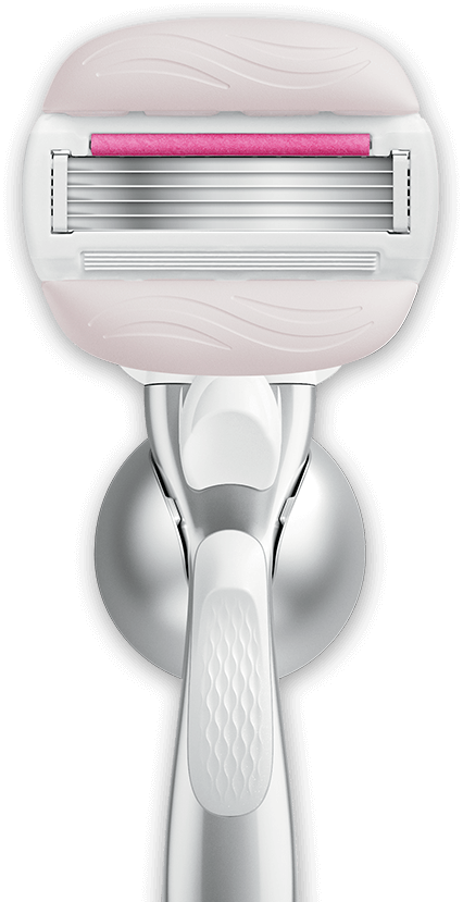 Maquinilla PRO Comfortglide Sugarberry: 5 Hojas, Barras de gel y SkinCushion y Mango ergonómico de metal