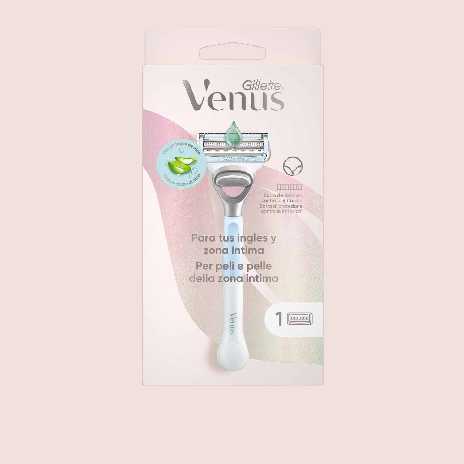 Maquinilla Gillette Venus para depilar las ingles y las partes íntimas.