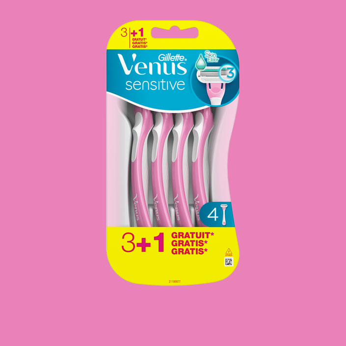 Gillette Venus Sensitive Rasoio Usa & Getta - Include 4 rasoi
