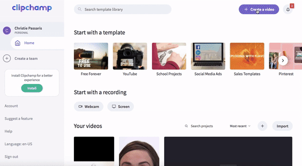 Create a new project
